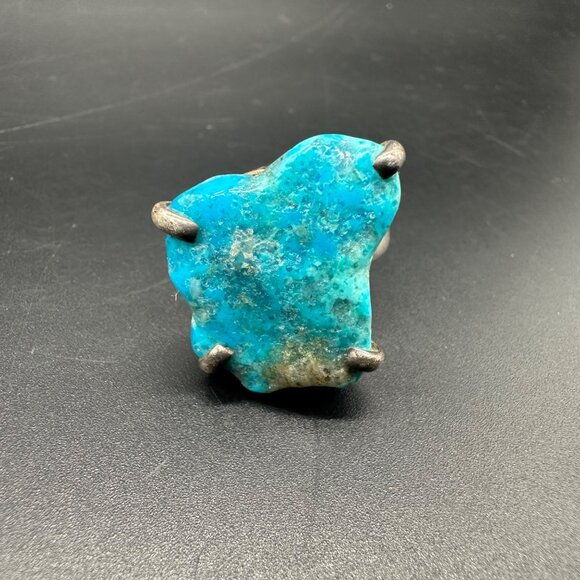 Vintage Sterling Silver Faux Turquoise Ring 925 Western Southwestern Size 6 Jewe - Picture 7 of 12